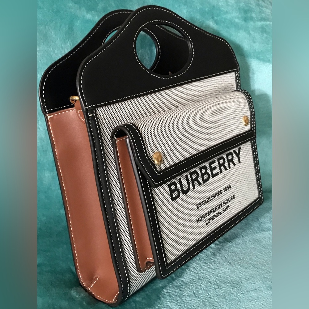 Burberry Mini Horseferry Logo Canvas & Leather